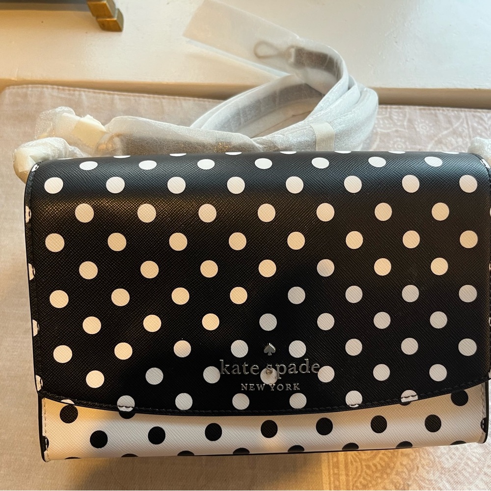 Kate Spade Black and White Polka Dot Crossbody Bag